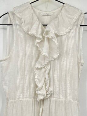 Doen White Ramie Dress small